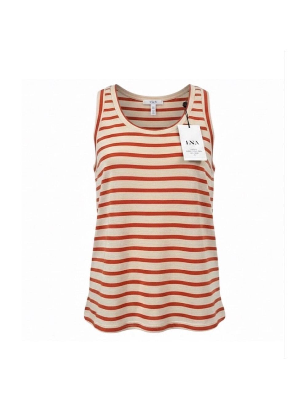 LNA Walker Stripe Racerback Tank Top XL Chili Scoop Neck Cotton Blend NWT